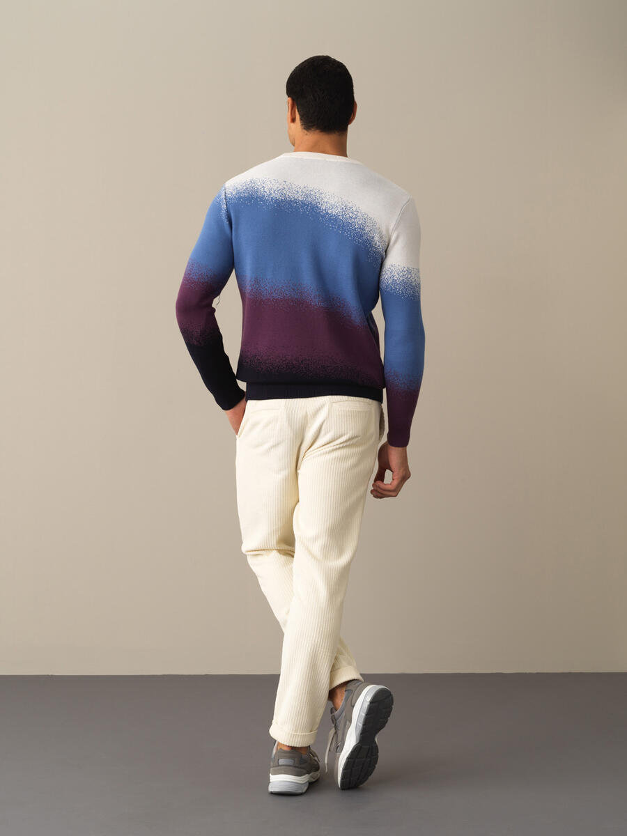 Crew Neck Cotton Regular Fit Sweater - 4