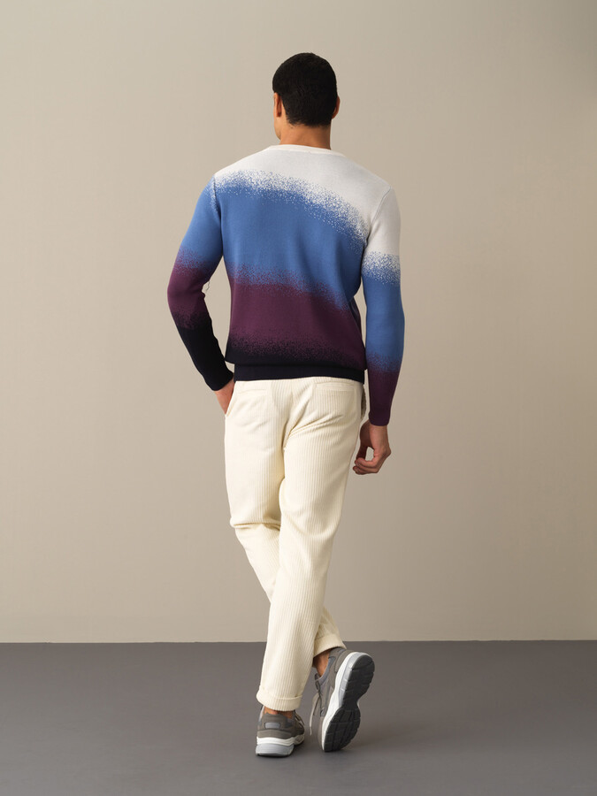 Crew Neck Cotton Regular Fit Sweater - 4