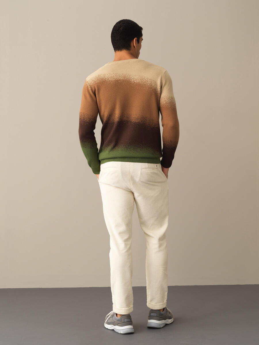 Crew Neck Cotton Regular Fit Sweater - 5