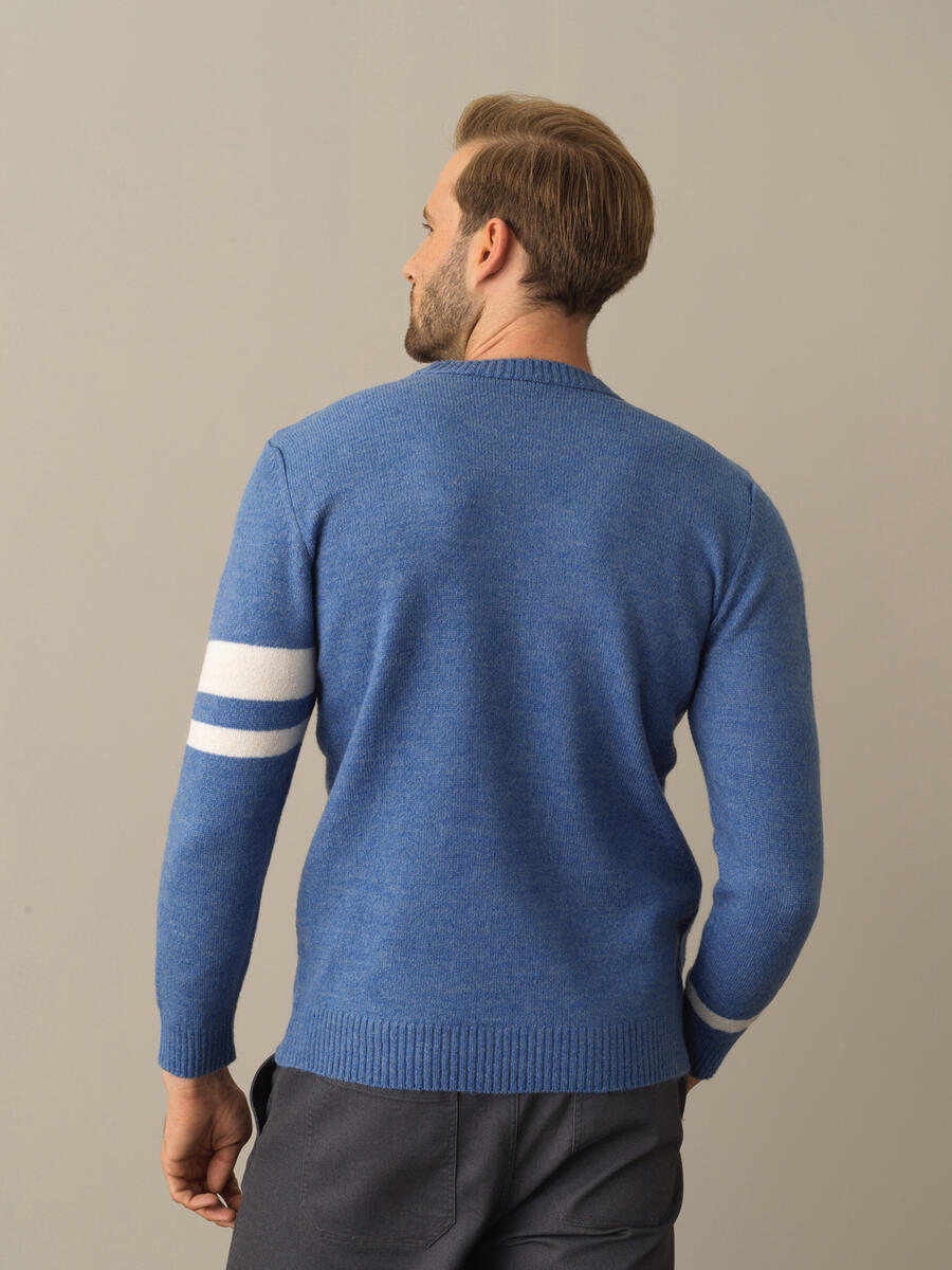 Crew Neck Regular Fit Striped Detail Sweater - 5