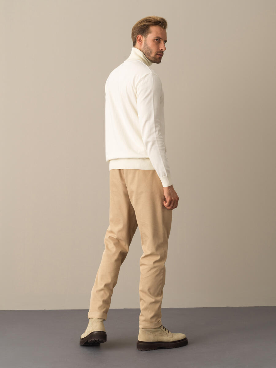 Fisherman Neck Cotton Regular Fit Basic Sweater - 4