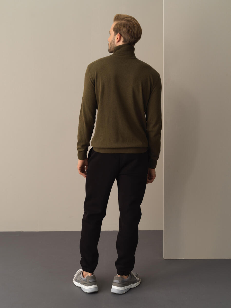 Fisherman Neck Cotton Regular Fit Basic Sweater - 5