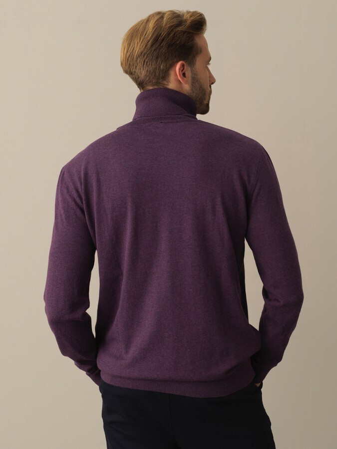 Fisherman Neck Cotton Regular Fit Basic Sweater - Xint