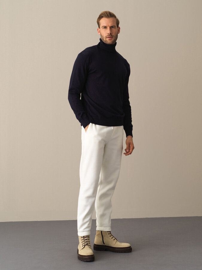 Fisherman Neck Cotton Regular Fit Basic Sweater - Xint