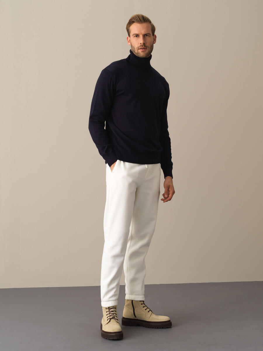 Fisherman Neck Cotton Regular Fit Basic Sweater - 2