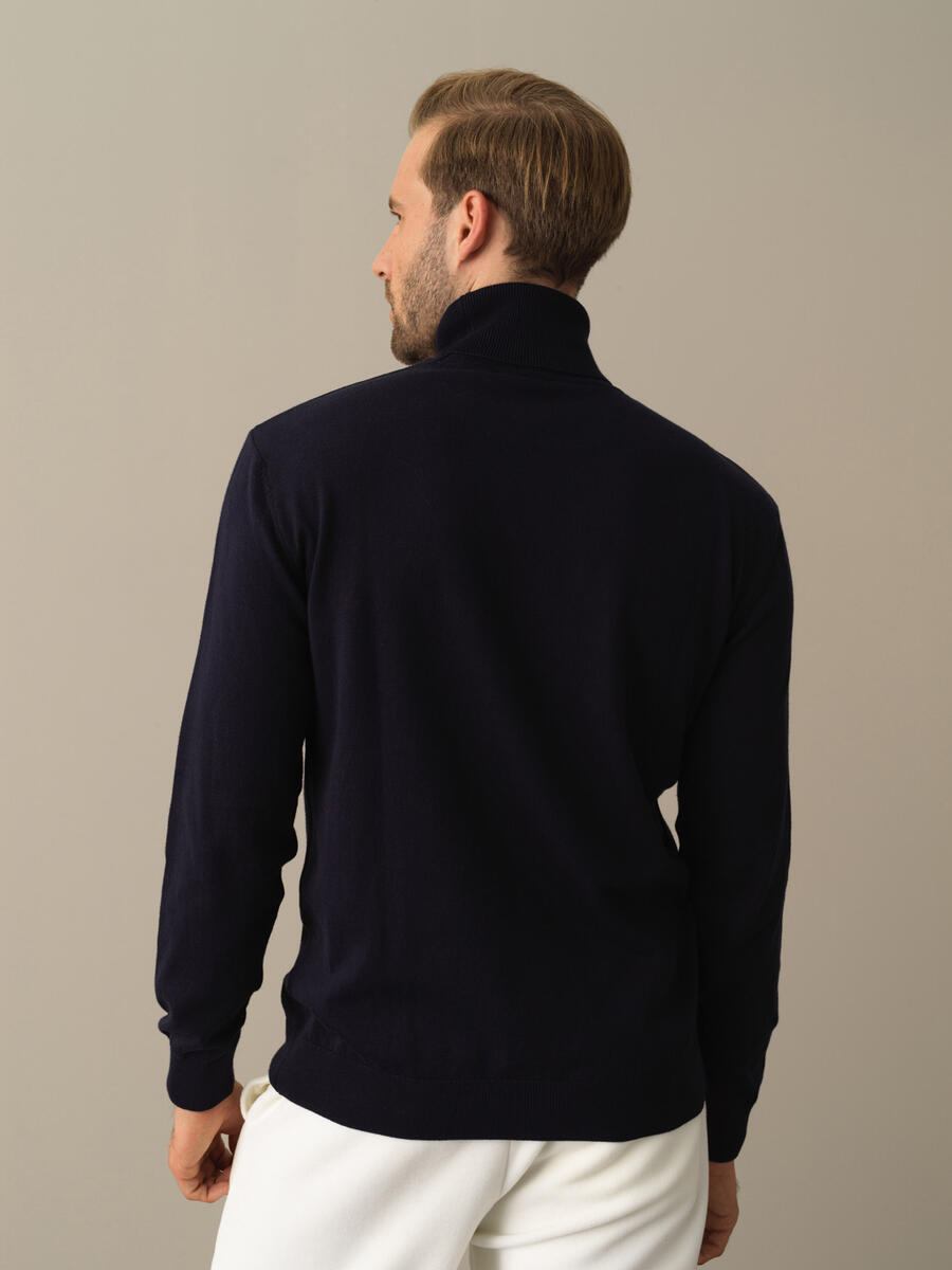 Fisherman Neck Cotton Regular Fit Basic Sweater - 4