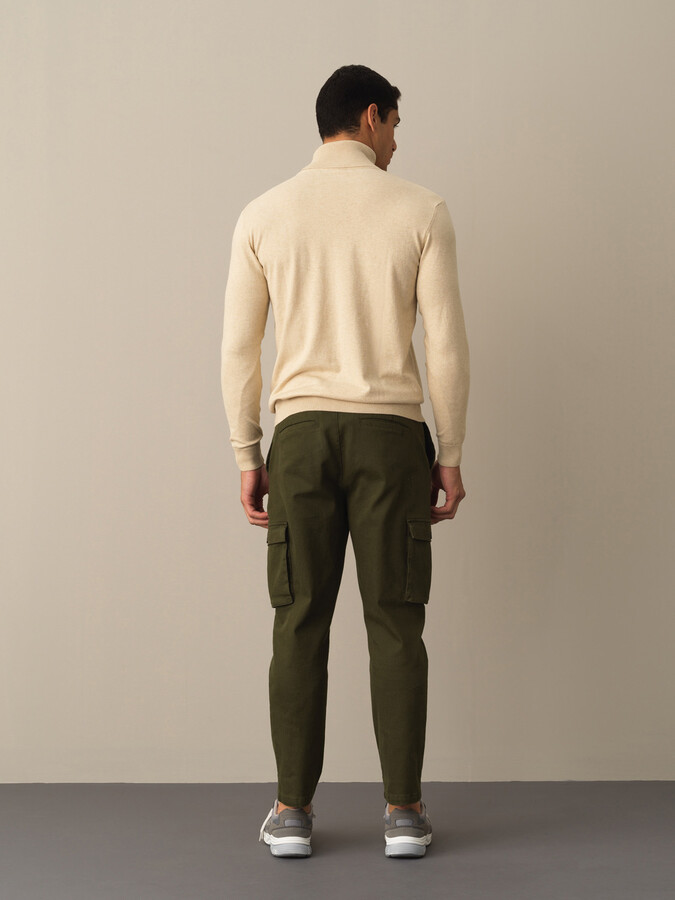 Fisherman Neck Cotton Regular Fit Basic Sweater - Xint