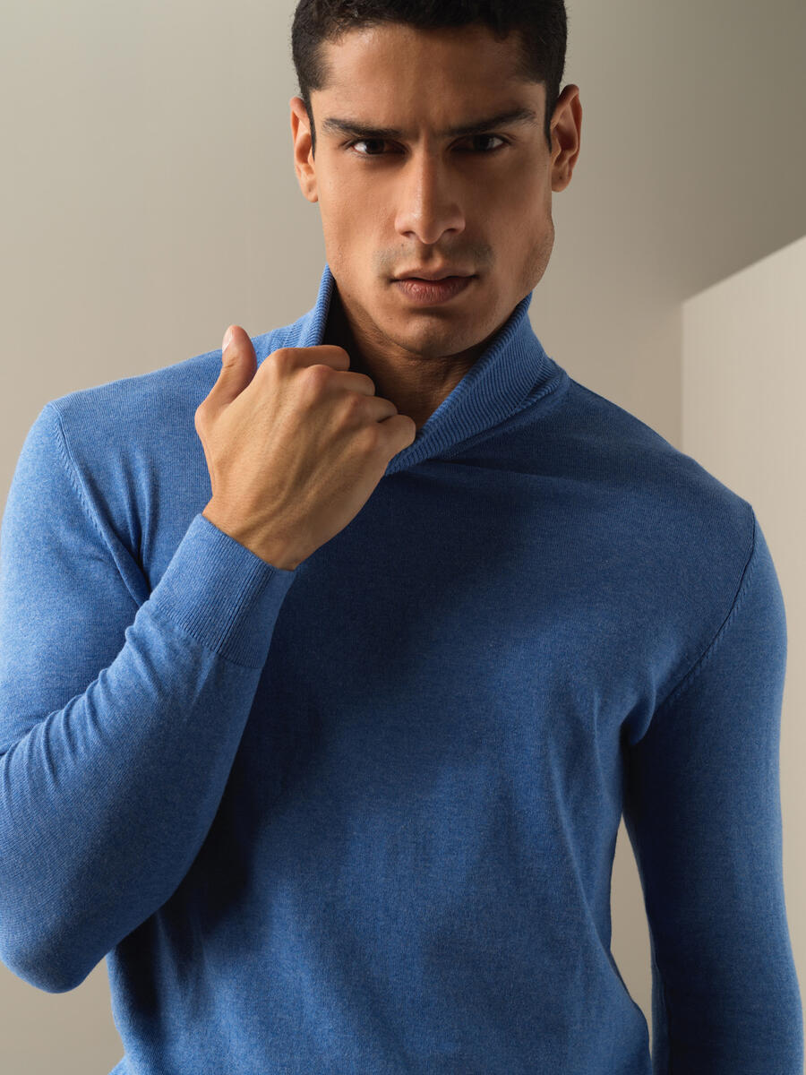 Fisherman Neck Cotton Regular Fit Basic Sweater - 3