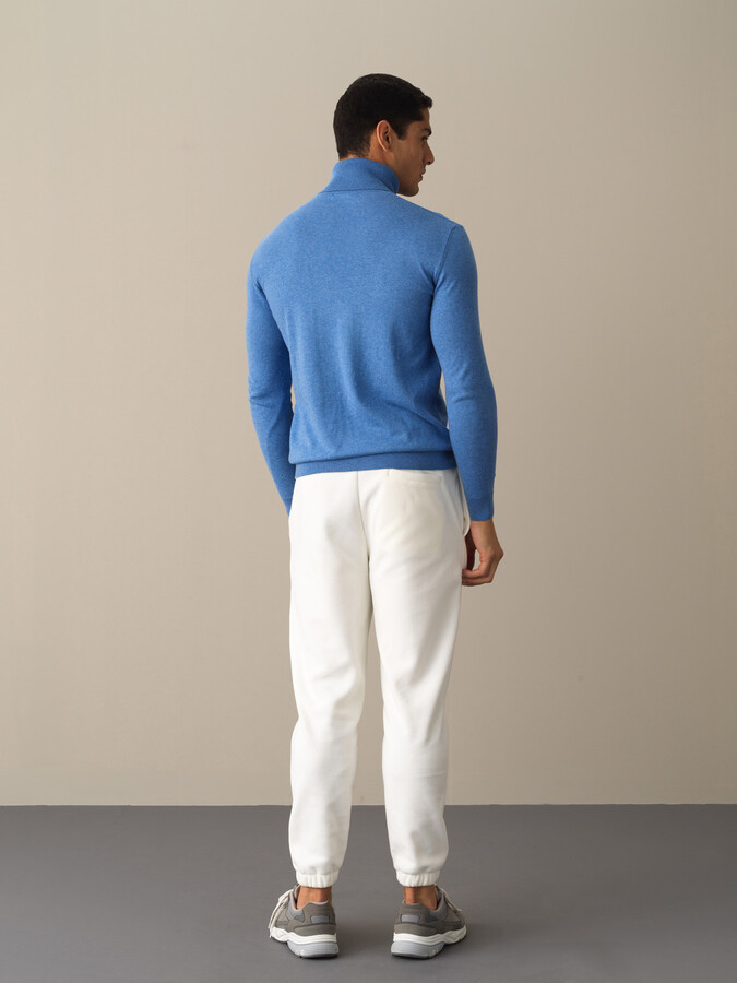 Fisherman Neck Cotton Regular Fit Basic Sweater - Xint