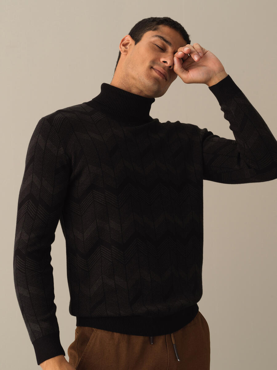 Fisherman Neck Cotton Regular Fit Sweater - 3