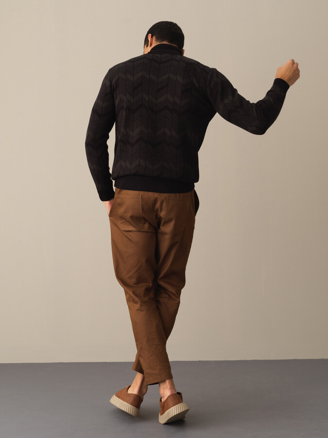 Fisherman Neck Cotton Regular Fit Sweater - 4