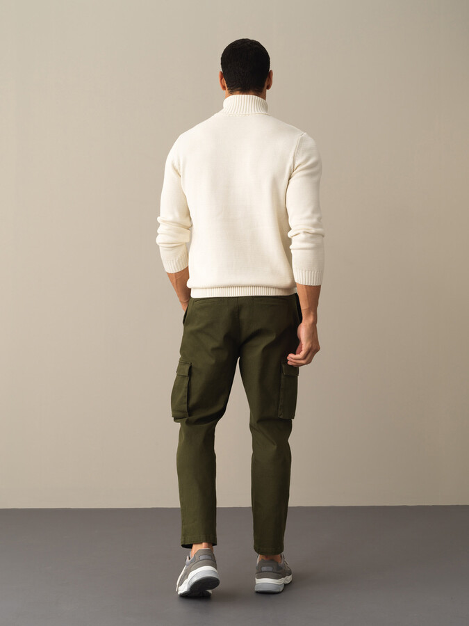 Fisherman Neck Cotton Regular Fit Sweater - Xint