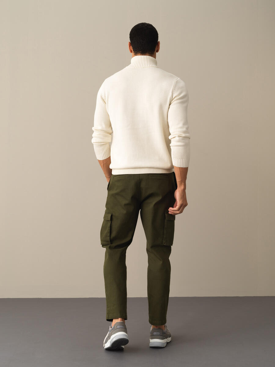 Fisherman Neck Cotton Regular Fit Sweater - 4