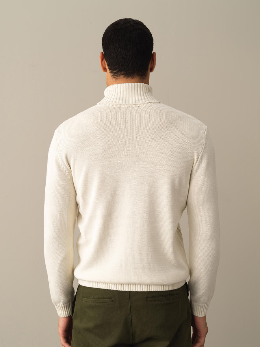 Fisherman Neck Cotton Regular Fit Sweater - 3