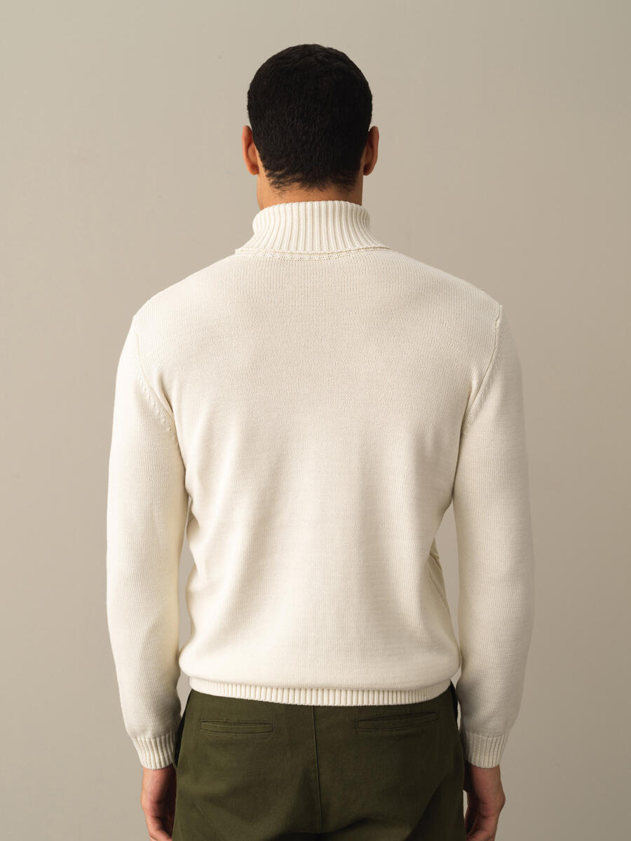 Fisherman Neck Cotton Regular Fit Sweater - 5