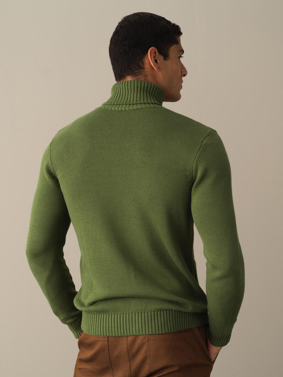 Fisherman Neck Cotton Regular Fit Sweater - 4