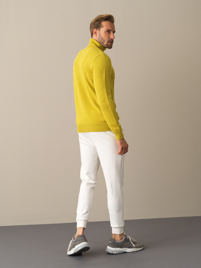 Fisherman Neck Cotton Regular Fit Sweater - Xint