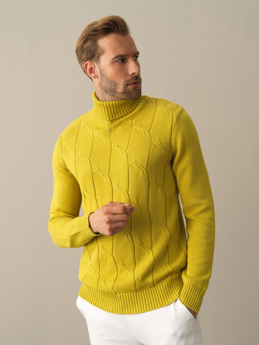 Fisherman Neck Cotton Regular Fit Sweater