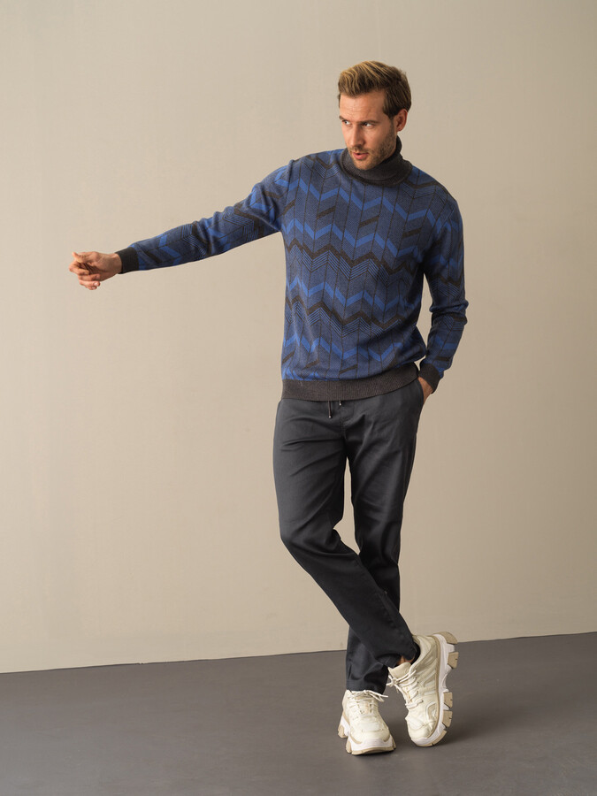 Fisherman Neck Cotton Regular Fit Sweater - Xint