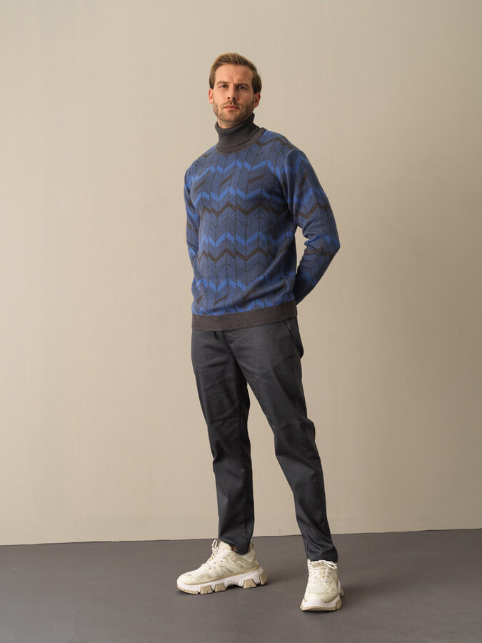 Fisherman Neck Cotton Regular Fit Sweater - Xint