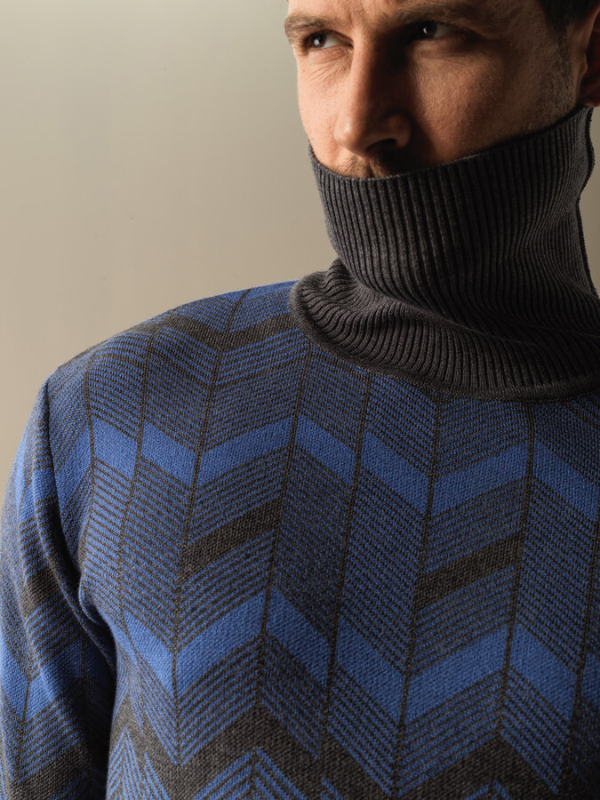 Fisherman Neck Cotton Regular Fit Sweater - Xint