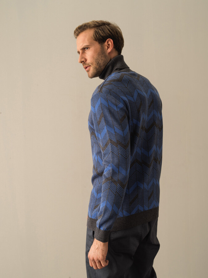 Fisherman Neck Cotton Regular Fit Sweater - Xint