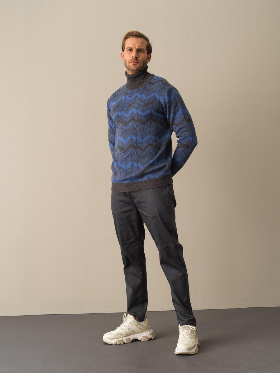 Fisherman Neck Cotton Regular Fit Sweater - 2