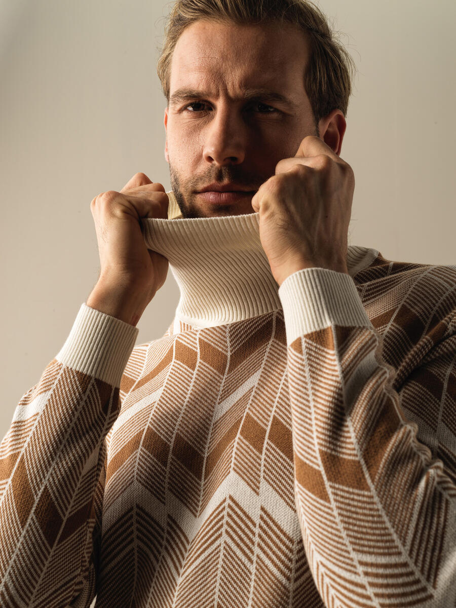 Fisherman Neck Cotton Regular Fit Sweater - 3