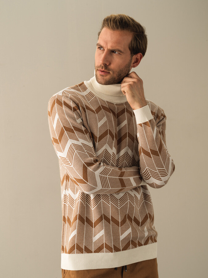 Fisherman Neck Cotton Regular Fit Sweater - Xint