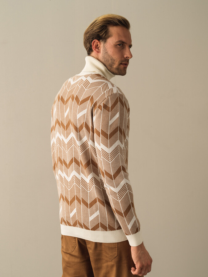 Fisherman Neck Cotton Regular Fit Sweater - Xint