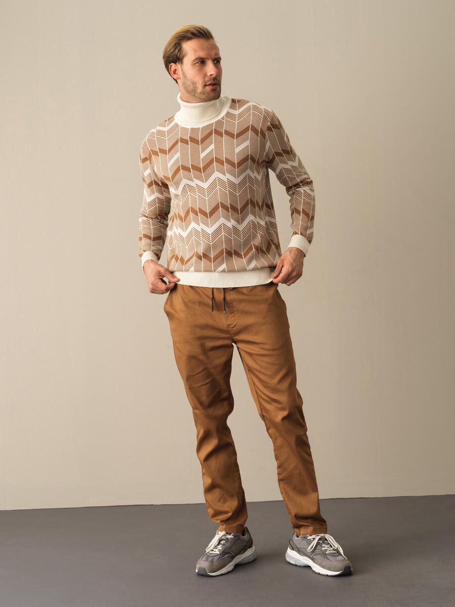 Fisherman Neck Cotton Regular Fit Sweater - 2