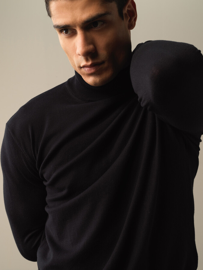 Half Turtleneck Regular Fit Basic Sweater - Xint