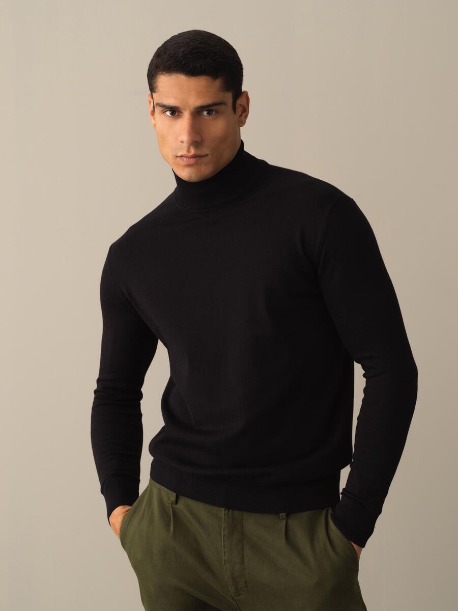 Half Turtleneck Regular Fit Basic Sweater - 1