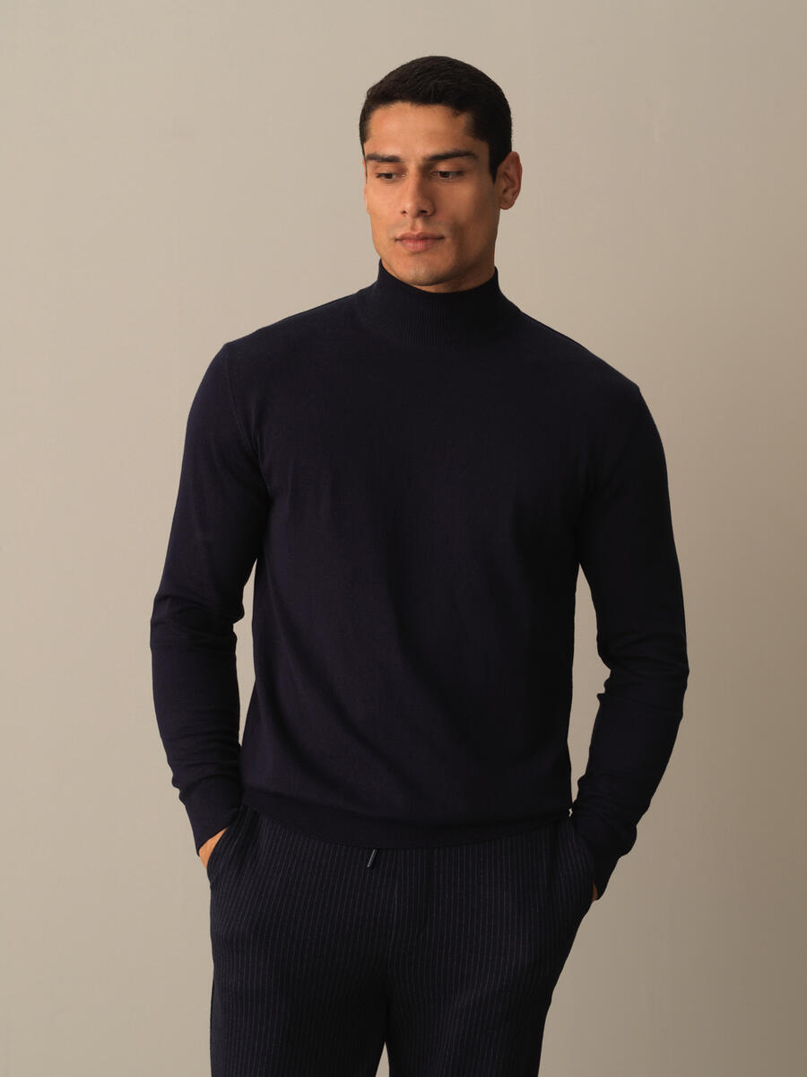 Half Turtleneck Regular Fit Basic Sweater - 1