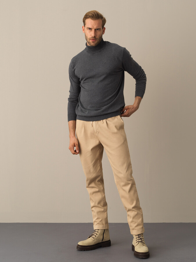 Half Turtleneck Regular Fit Basic Sweater - Xint