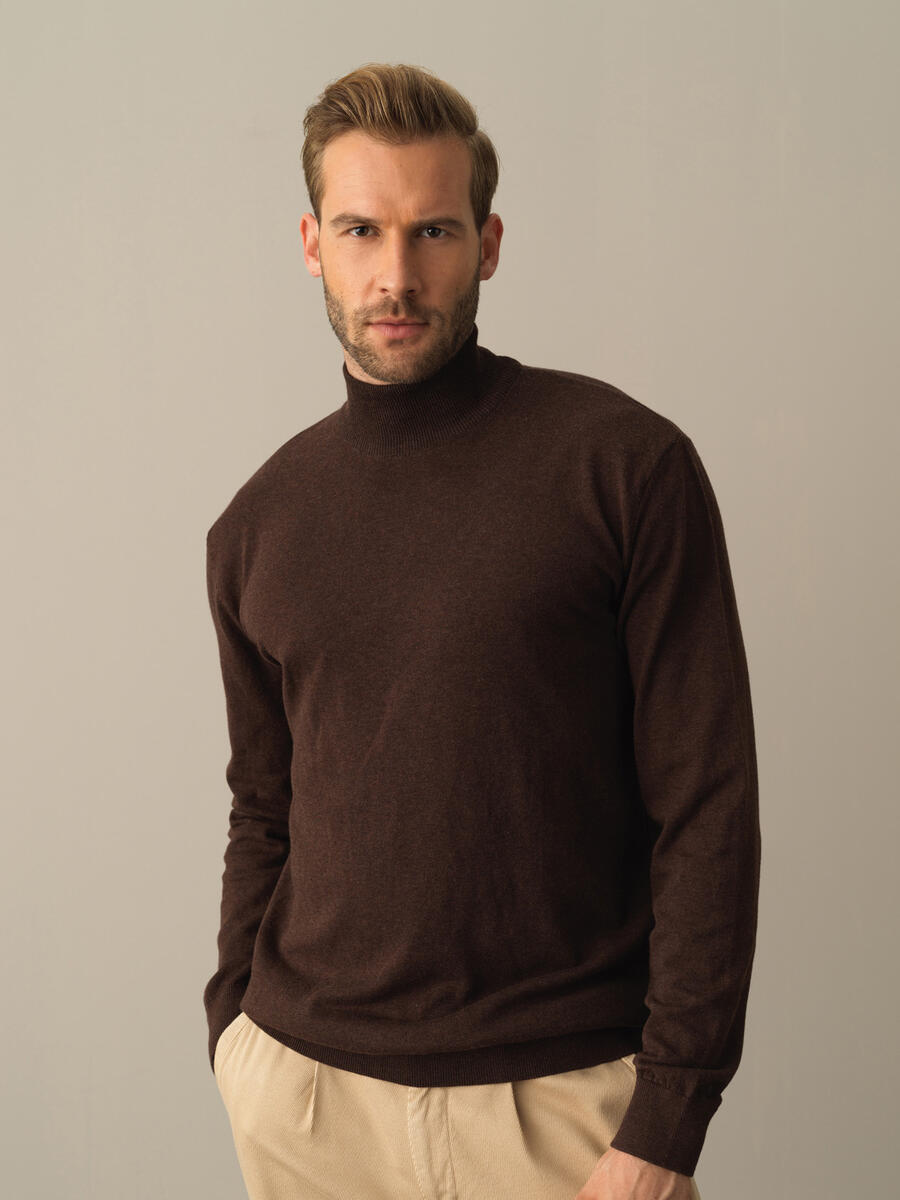 Half Turtleneck Regular Fit Basic Sweater - 1