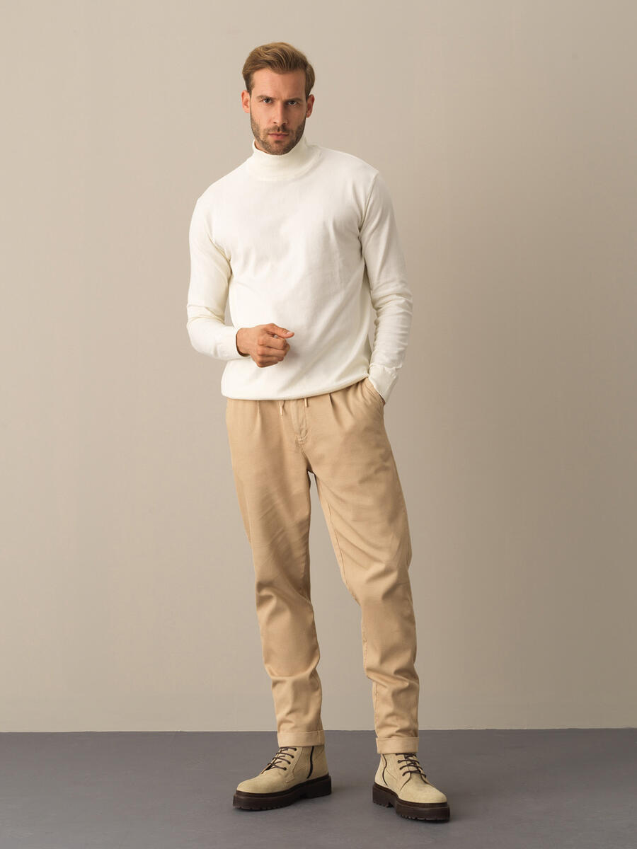 Half Turtleneck Regular Fit Basic Sweater - 2