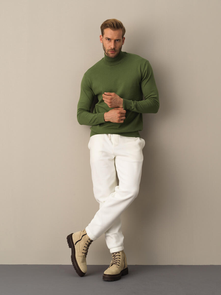 Half Turtleneck Regular Fit Basic Sweater - 2