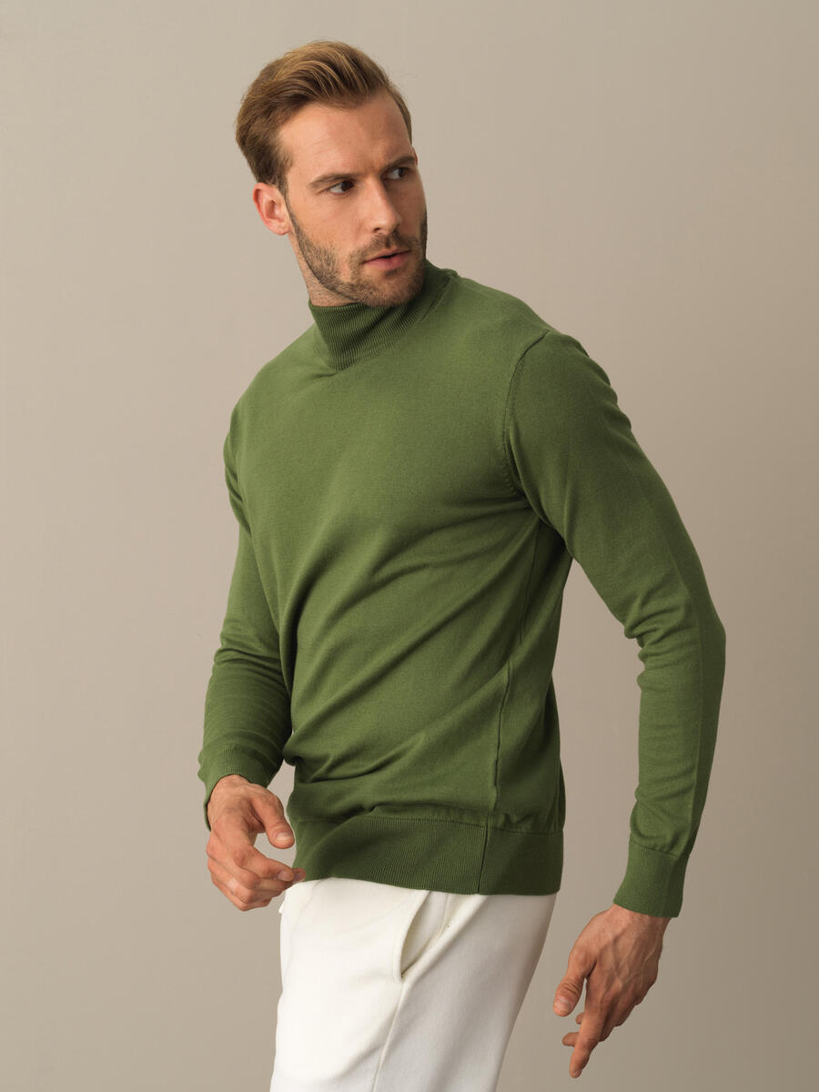 Half Turtleneck Regular Fit Basic Sweater - 1