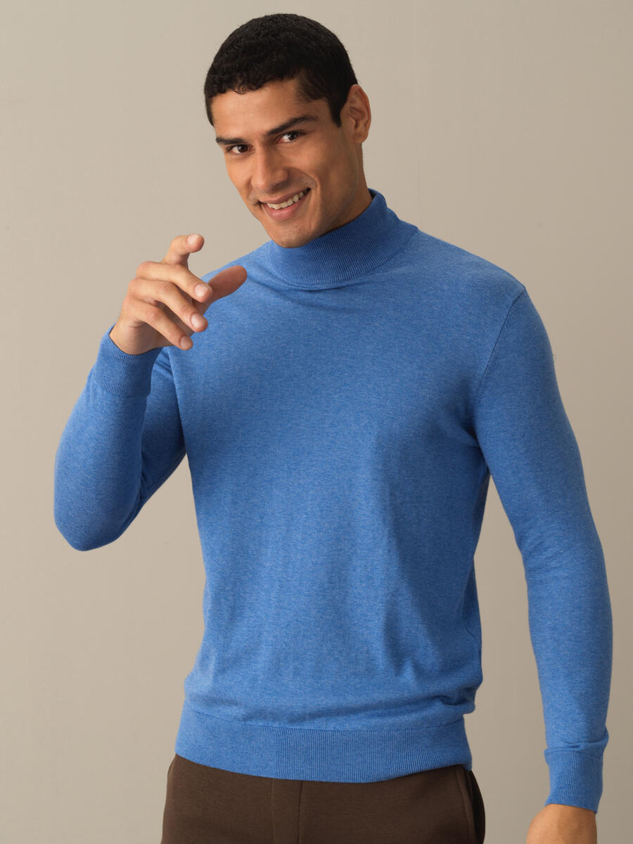 Half Turtleneck Regular Fit Basic Sweater - 1