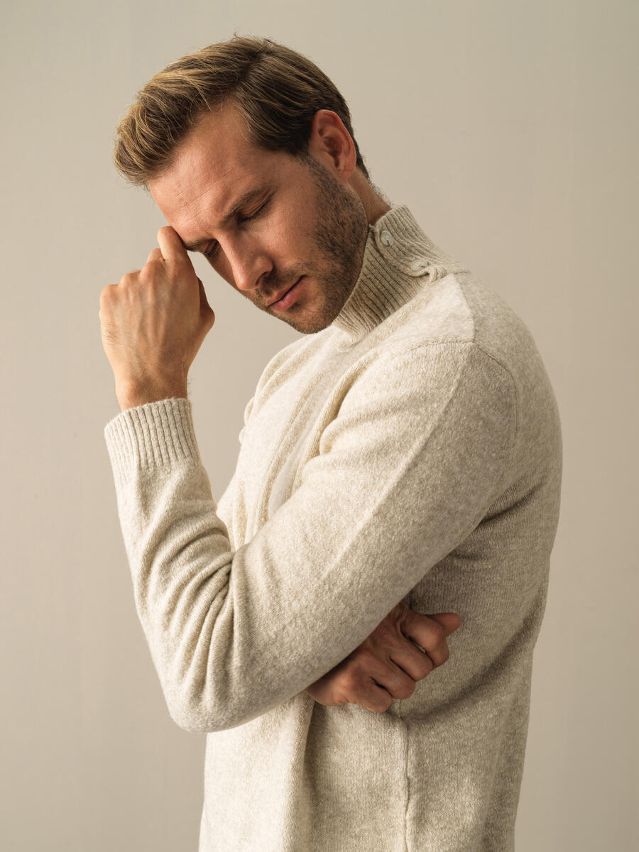 Half Turtleneck Regular Fit Buttoned Sweater - 3