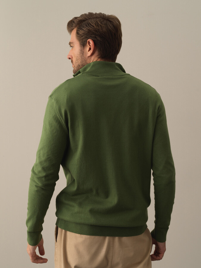 High Neck Cotton Regular Fit Basic Sweater - Xint