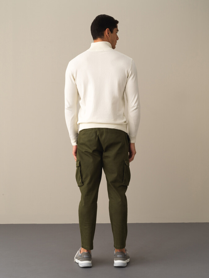 High Neck Cotton Regular Fit Basic Sweater - Xint