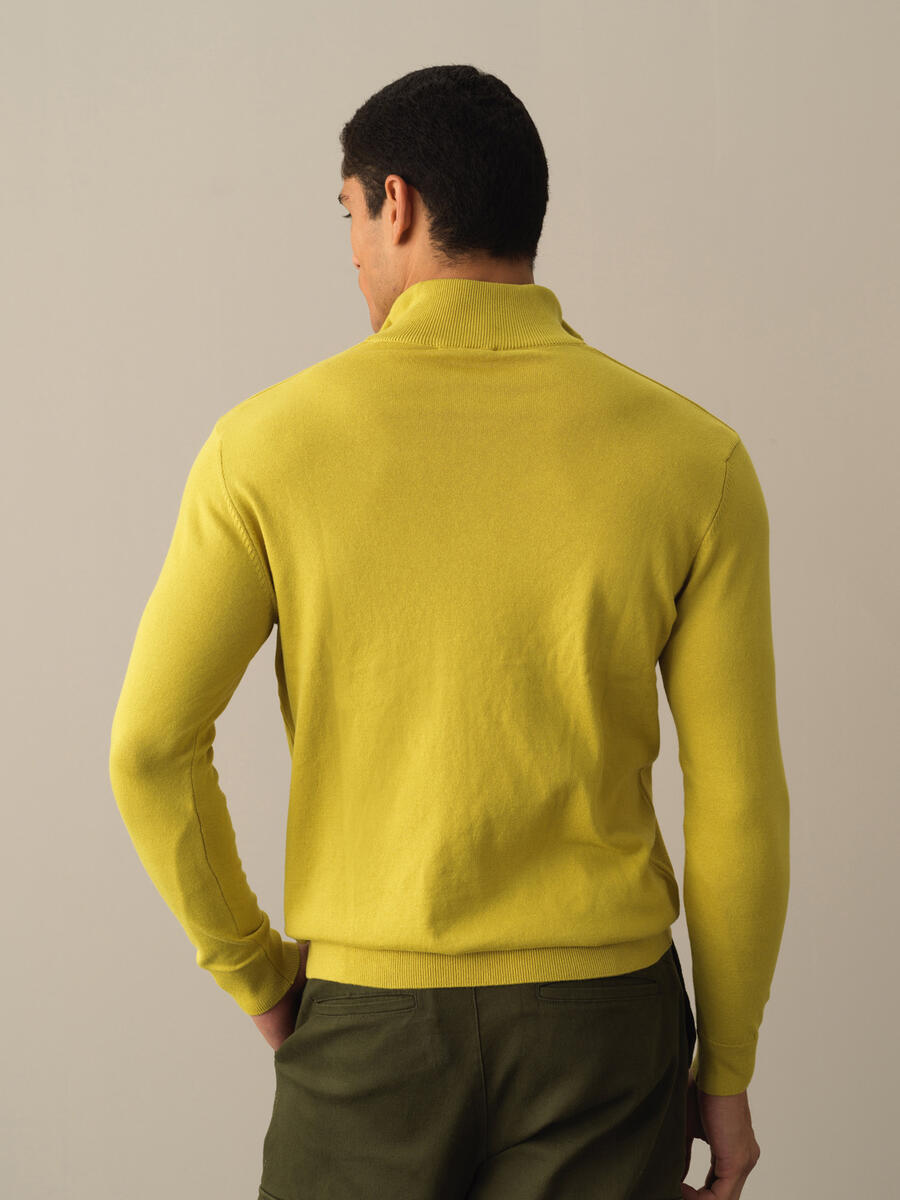 High Neck Cotton Regular Fit Basic Sweater - 3