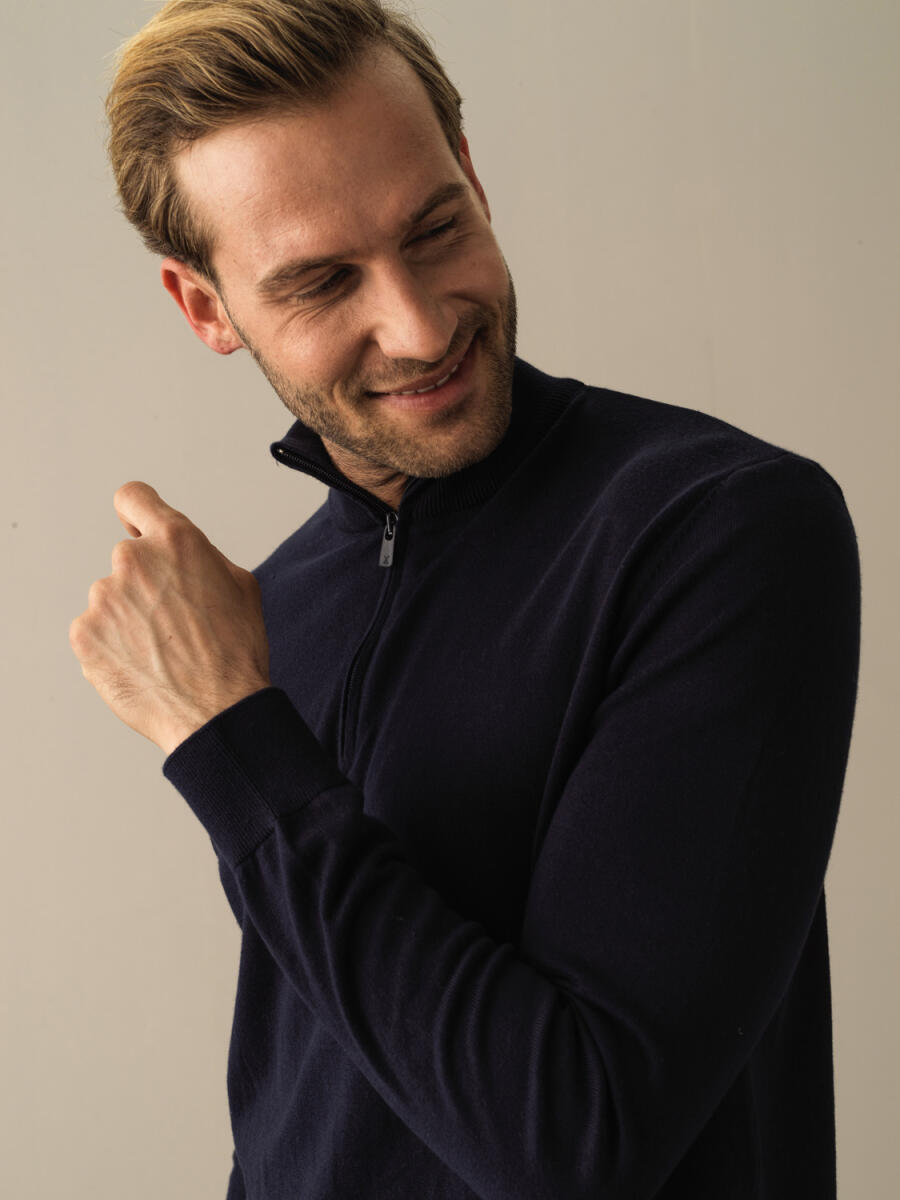 High Neck Cotton Regular Fit Basic Sweater - 2