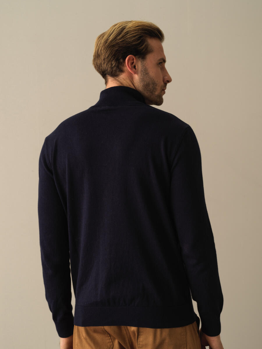 High Neck Cotton Regular Fit Basic Sweater - 4