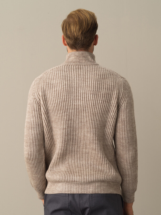 High Neck Regular Fit Half Zip Sweater - Xint