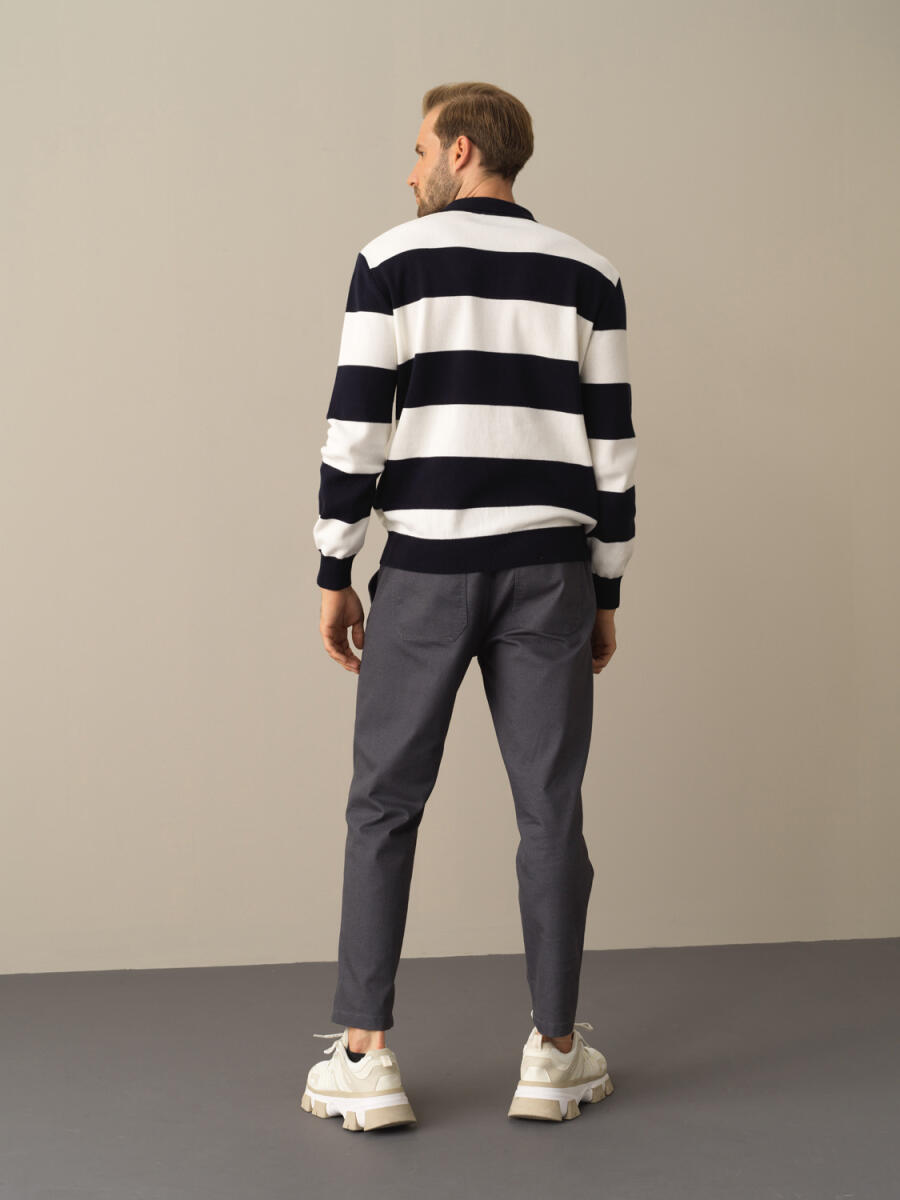 Polo Neck 100% Cotton Regular Fit Sweater - 4