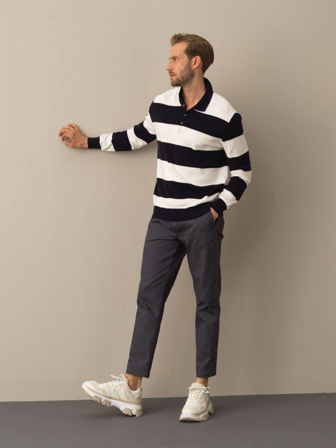 Polo Neck 100% Cotton Regular Fit Sweater - Xint