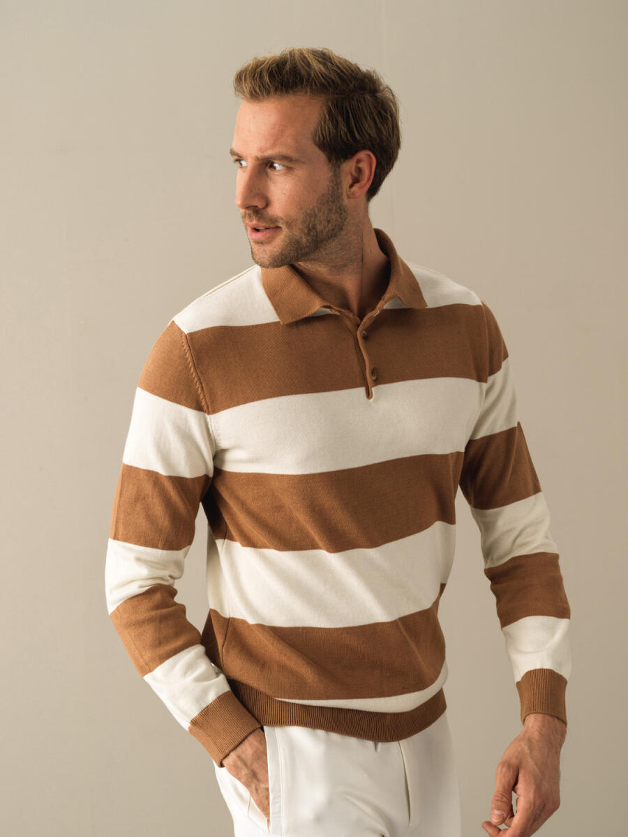 Polo Neck 100% Cotton Regular Fit Sweater - 2